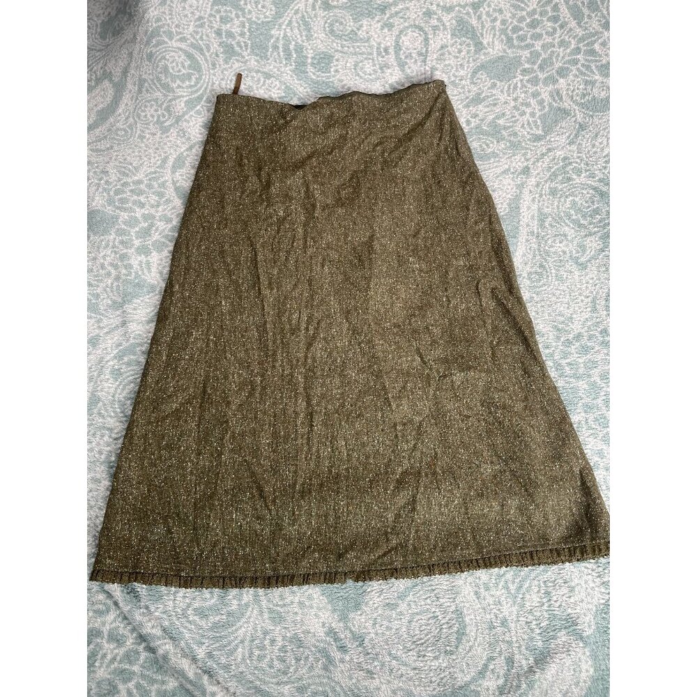 Banana Republic Stretch Size 12 Wool Skirt Green